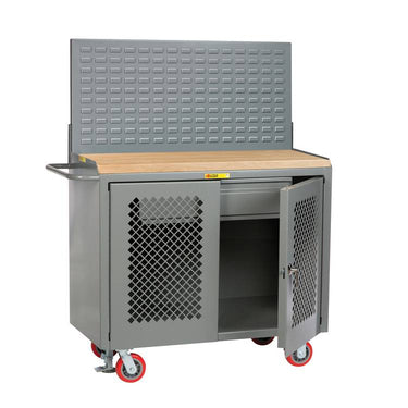 Mobile Bench Cabinets w/ Clearview Doors - Model MJP2DHDFLLP